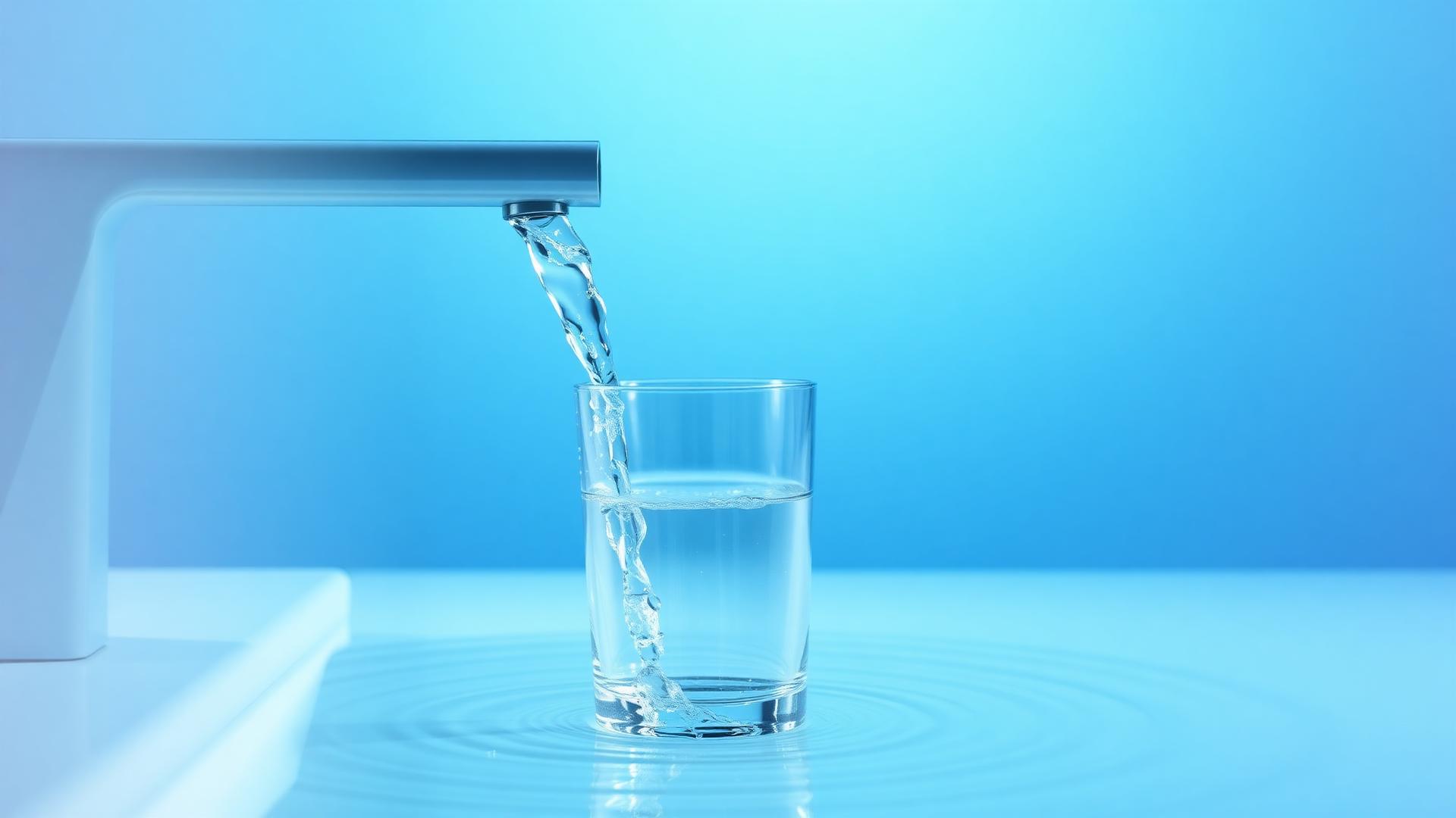 Eau pure filtrée versée dans un verre